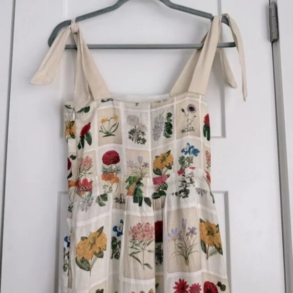 Agua by Agua Benita Herbarium Printed Linen Maxi Dress NEW with tags - Picture 3 of 3